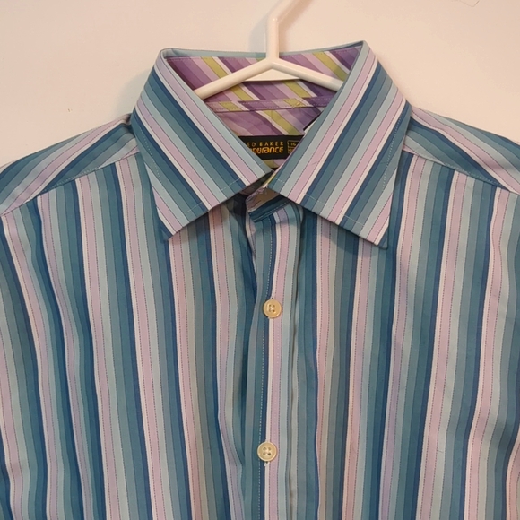 Ted Baker French cuff button down Sz 16/40.5 - Picture 3 of 6